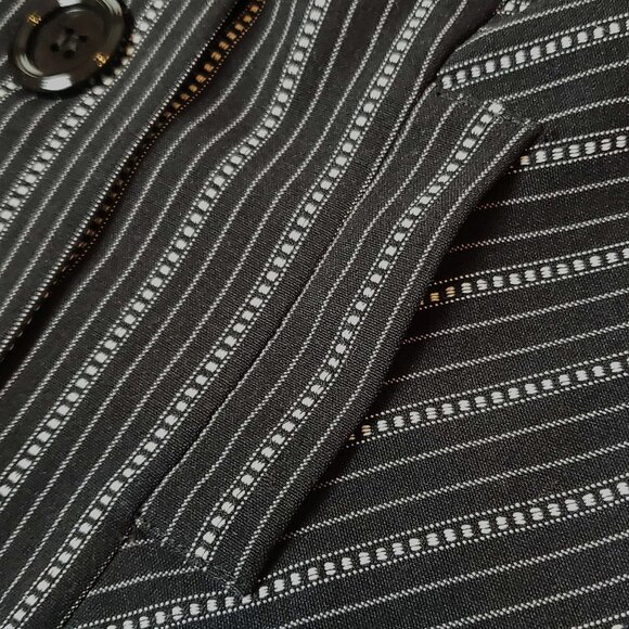 * CANDIE'S * Juniors Small Black & White Striped Button-Up Vest - Picture 5 of 13